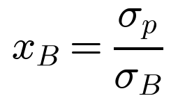 x_B equals sigma_p over sigma_B